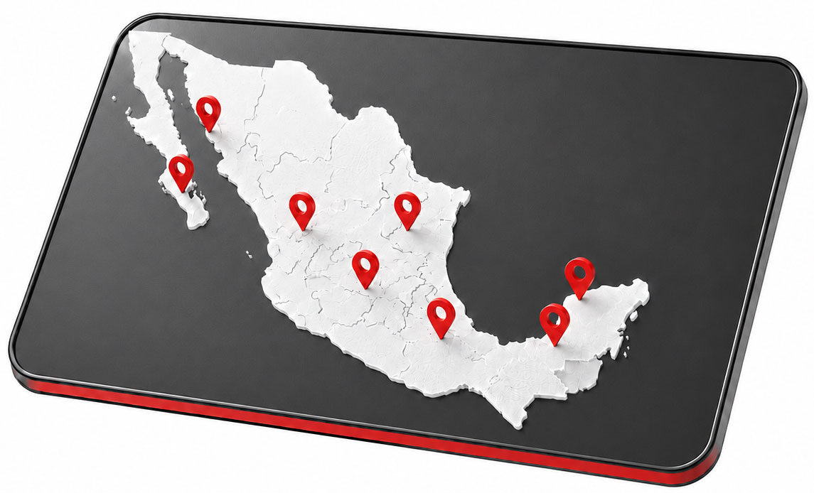 Mapa de distribuidores Axalta en México
